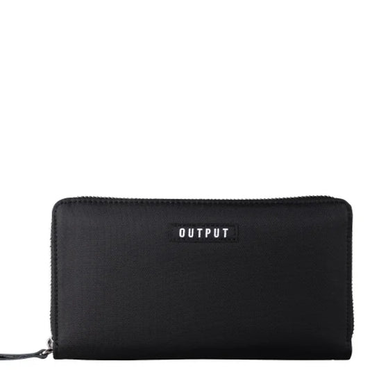 SLNT Faraday wallet open showing card slots and Faraday phone pocket