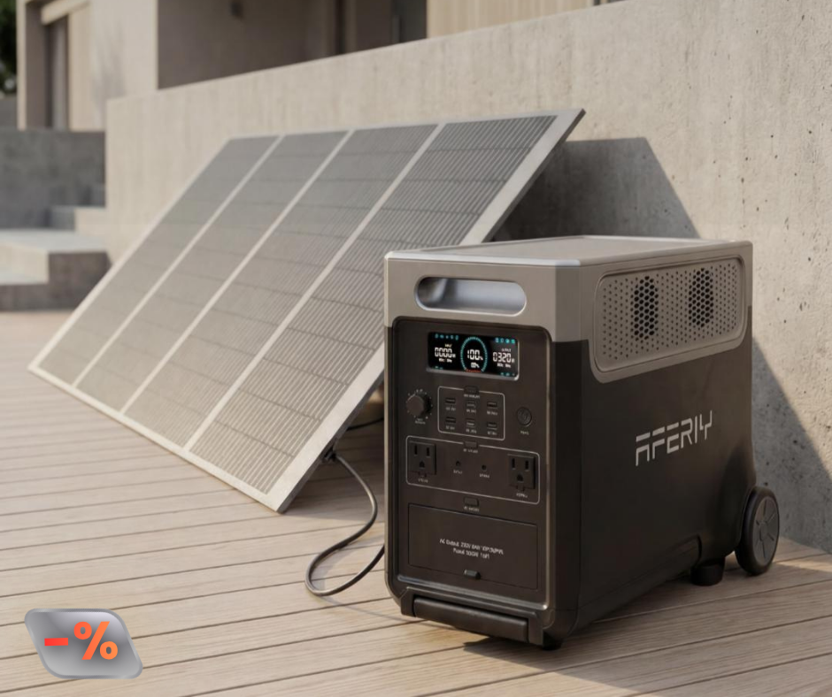 AFERIY P310 off-grid kraftpaket med 400W solpanel