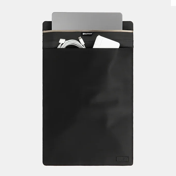 Faraday laptop case with laptop inside for signal protection