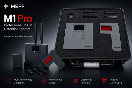 MEFF M1 Pro professionellt TSCM-detekteringssystem med tillbehör och bärfodral