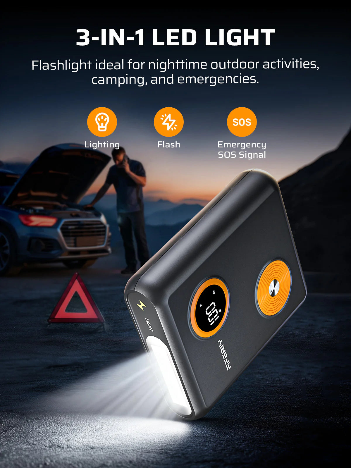Startbooster 2000A 12V – AFERIY GK03 – Jumpstarter & Powerbank för bil