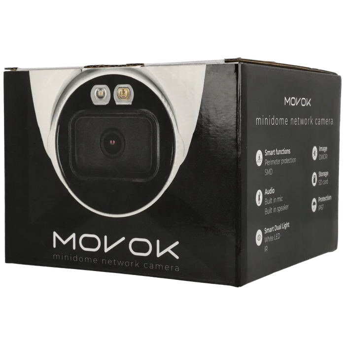 Minidome IP-kamera, 5 MP, zoomlins 2.8-12mm, Vit (Serie 2), mod. T253-ZAS-LU-TI