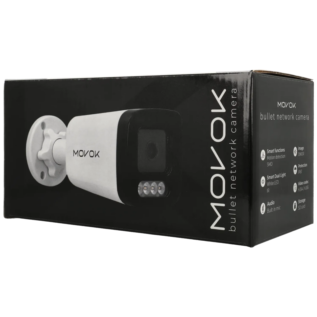 Bullet IP-kamera, 8 megapixlar, fast lins