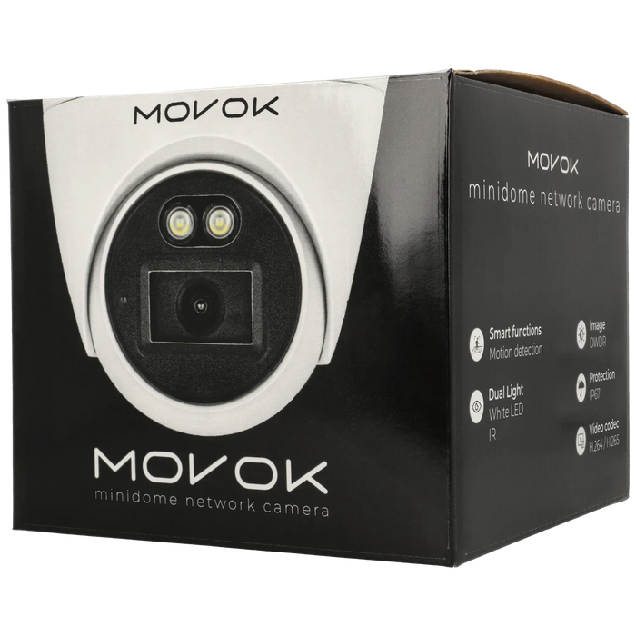 Minidome IP-kamera, 2 MP, fast lins 2.8mm, Vit (Serie 1), mod. T121-L