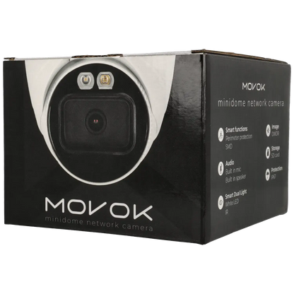 Minidome ip camera of 8 megapixels and optical zoom lens