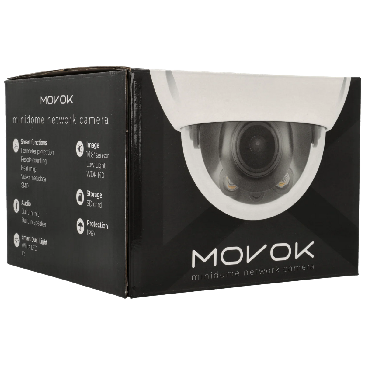 Minidome ip camera of 8 megapixels and optical zoom lens