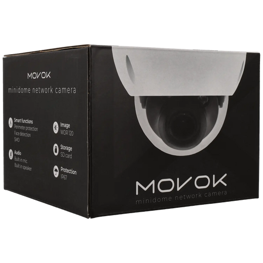 Minidome IP-kamera, 8 MP, fast lins 2.8mm, Svart (Serie 3), mod. D381-AS-I-B