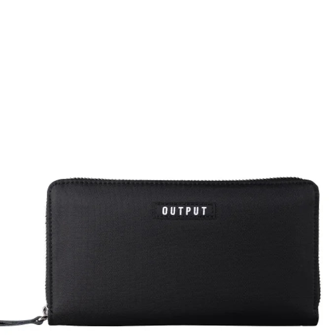 SLNT Faraday wallet open showing card slots and Faraday phone pocket