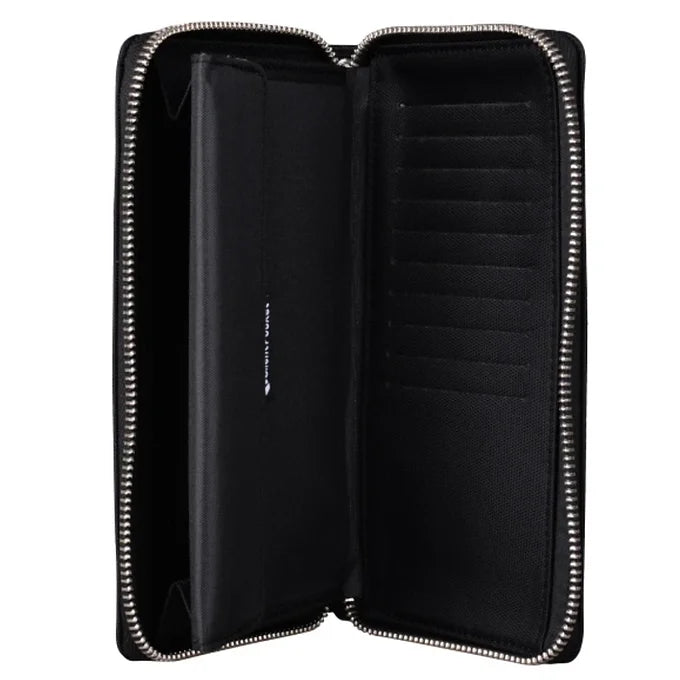SLNT Faraday wallet with phone inside blocking signal